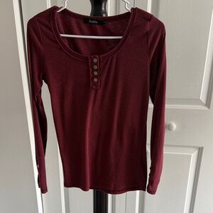 Women's Long Sleeve Burgundy Top